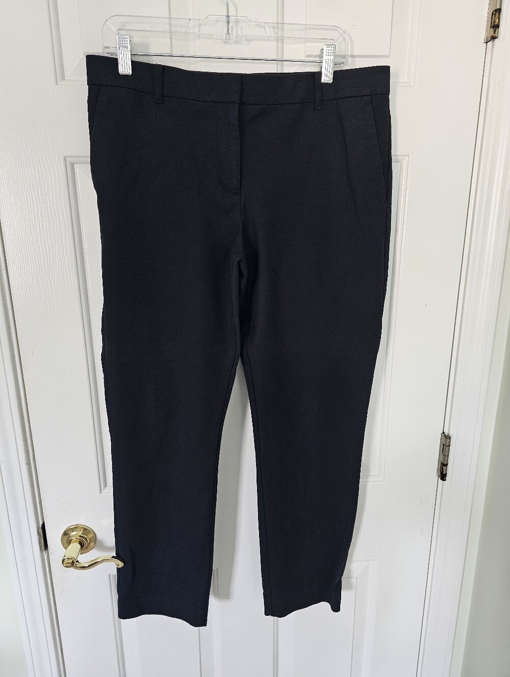 Ann Taylor Black Ankle Pants 10 Tall Career Stretch Trouser